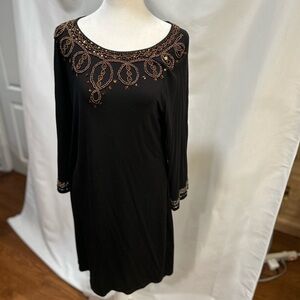 Gently used INC INTERNATIONAL CONCEPTS black sequins dress in size large